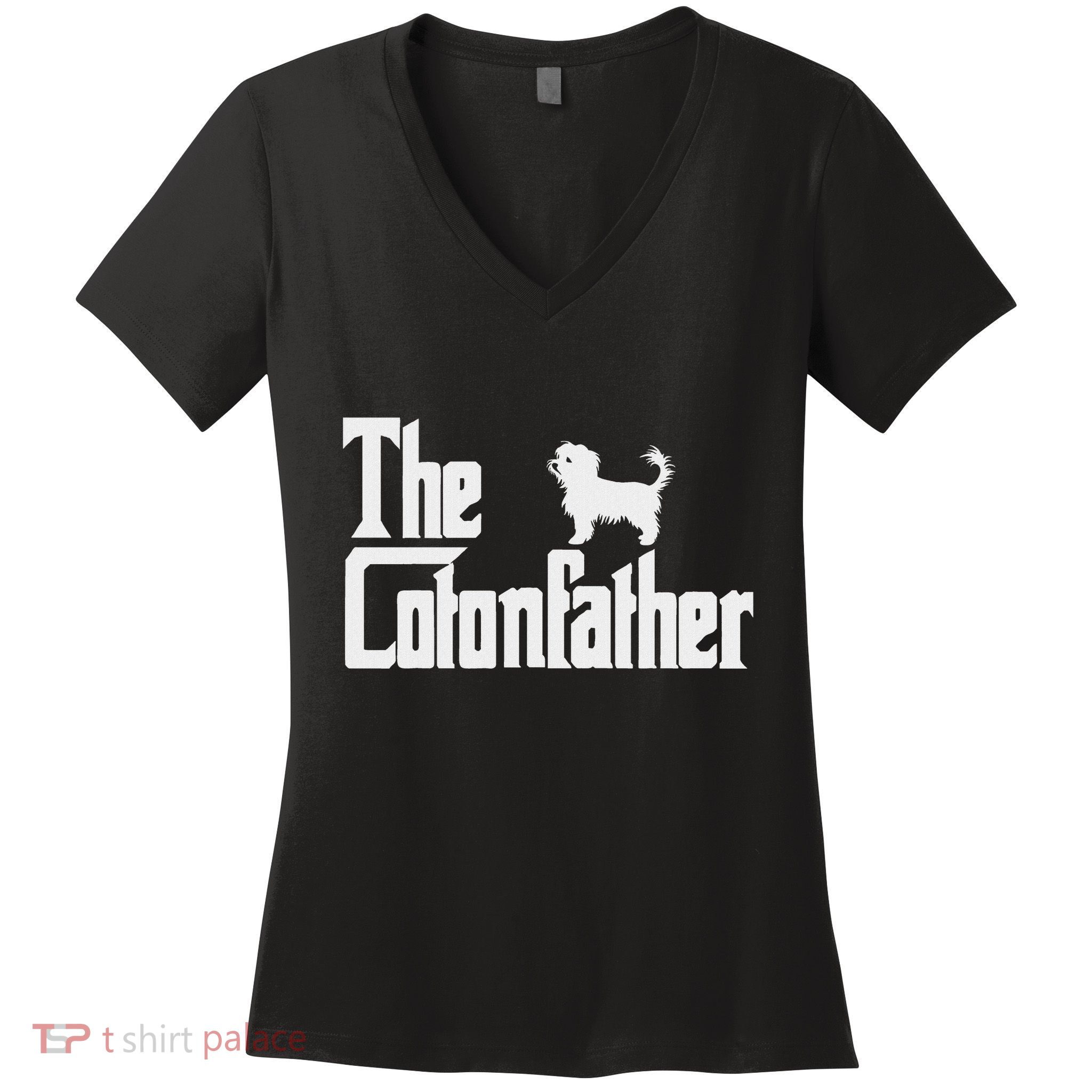 The Cotonfather Funny Coton De Tulear Dog Dad Women's V-Neck T-Shirt