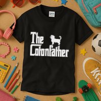 The Cotonfather Funny Coton De Tulear Dog Dad Kids T-Shirt