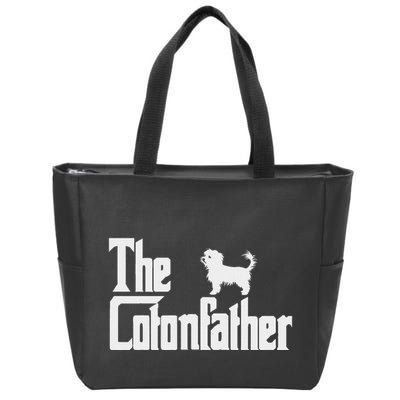The Cotonfather Funny Coton De Tulear Dog Dad Zip Tote Bag