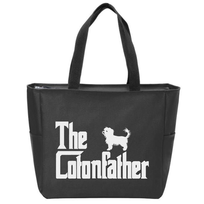 The Cotonfather Funny Coton De Tulear Dog Dad Zip Tote Bag