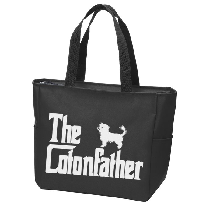 The Cotonfather Funny Coton De Tulear Dog Dad Zip Tote Bag