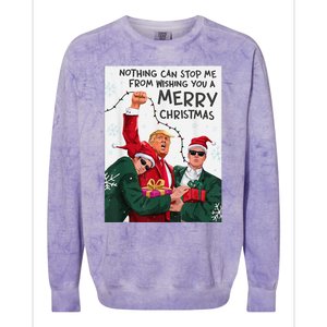 Trump Christmas Funny Wish You A Merry Christmas Colorblast Crewneck Sweatshirt