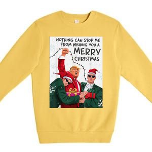 Trump Christmas Funny Wish You A Merry Christmas Premium Crewneck Sweatshirt