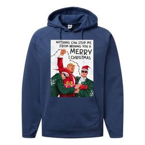 Trump Christmas Funny Wish You A Merry Christmas Performance Fleece Hoodie