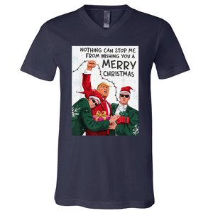 Trump Christmas Funny Wish You A Merry Christmas V-Neck T-Shirt