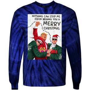 Trump Christmas Funny Wish You A Merry Christmas Tie-Dye Long Sleeve Shirt