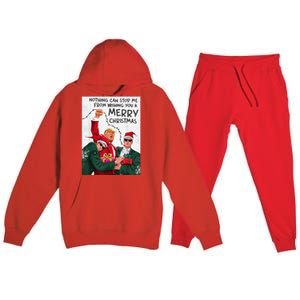 Trump Christmas Funny Wish You A Merry Christmas Premium Hooded Sweatsuit Set