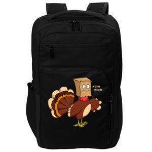 Thanksgiving Cat Funny Fake Cat Turkey Meow Thanksgiving Impact Tech Backpack