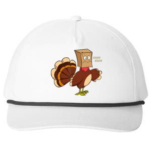 Thanksgiving Cat Funny Fake Cat Turkey Meow Thanksgiving Snapback Five-Panel Rope Hat