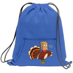 Thanksgiving Cat Funny Fake Cat Turkey Meow Thanksgiving Sweatshirt Cinch Pack Bag