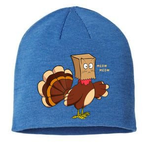 Thanksgiving Cat Funny Fake Cat Turkey Meow Thanksgiving Sustainable Beanie