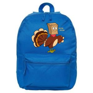 Thanksgiving Cat Funny Fake Cat Turkey Meow Thanksgiving 16 in Basic Backpack