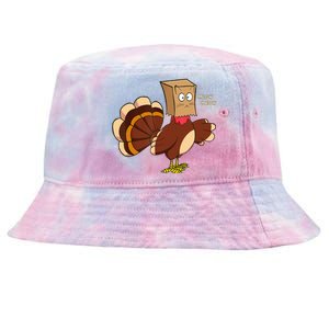 Thanksgiving Cat Funny Fake Cat Turkey Meow Thanksgiving Tie-Dyed Bucket Hat