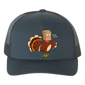 Thanksgiving Cat Funny Fake Cat Turkey Meow Thanksgiving Yupoong Adult 5-Panel Trucker Hat