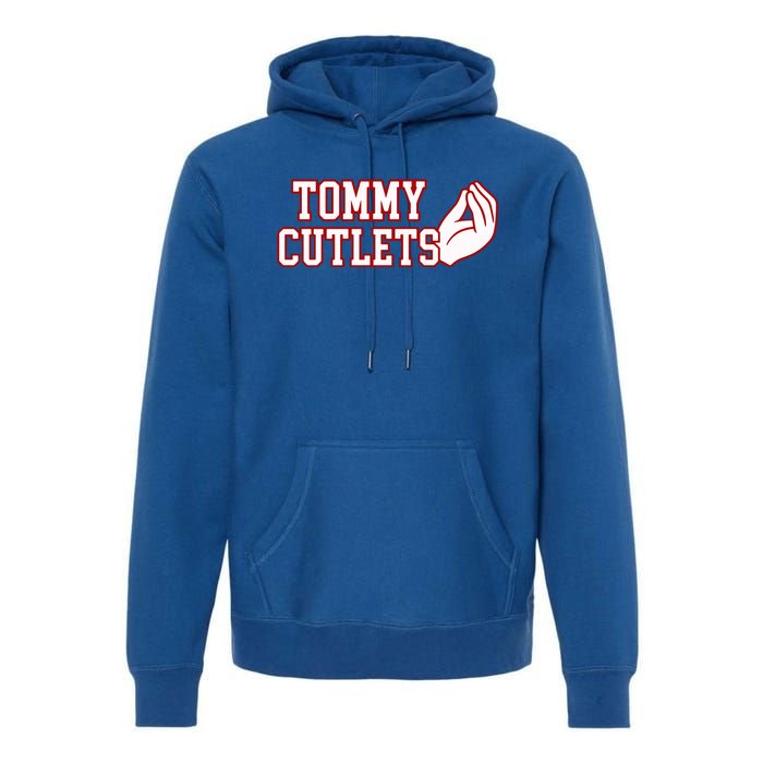 Tommy Cutlets Football Quarterback Ny Italian Hand Gesture Premium Hoodie