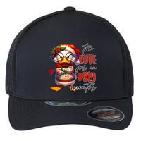 Too Cute For An Ugly Sweater Funny Sarcastic Grumpy Duck Christmas Flexfit Unipanel Trucker Cap