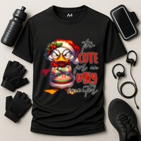 Too Cute For An Ugly Sweater Funny Sarcastic Grumpy Duck Christmas Performance Shirt