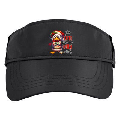 Too Cute For An Ugly Sweater Funny Sarcastic Grumpy Duck Christmas Adult Drive Performance Visor