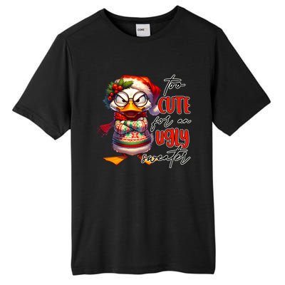 Too Cute For An Ugly Sweater Funny Sarcastic Grumpy Duck Christmas Tall Fusion ChromaSoft Performance T-Shirt