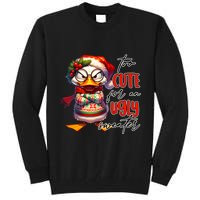 Too Cute For An Ugly Sweater Funny Sarcastic Grumpy Duck Christmas Tall Sweatshirt