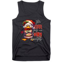 Too Cute For An Ugly Sweater Funny Sarcastic Grumpy Duck Christmas Tank Top