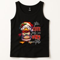 Too Cute For An Ugly Sweater Funny Sarcastic Grumpy Duck Christmas Tank Top