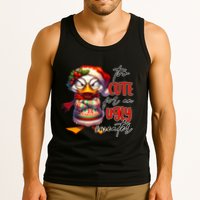 Too Cute For An Ugly Sweater Funny Sarcastic Grumpy Duck Christmas Tank Top