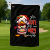 Too Cute For An Ugly Sweater Funny Sarcastic Grumpy Duck Christmas Golf Towel