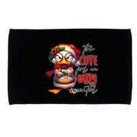 Too Cute For An Ugly Sweater Funny Sarcastic Grumpy Duck Christmas Microfiber Hand Towel