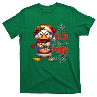 Too Cute For An Ugly Sweater Funny Sarcastic Grumpy Duck Christmas T-Shirt