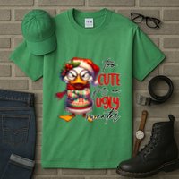 Too Cute For An Ugly Sweater Funny Sarcastic Grumpy Duck Christmas Tall T-Shirt