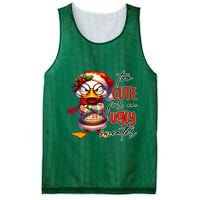 Too Cute For An Ugly Sweater Funny Sarcastic Grumpy Duck Christmas Mesh Reversible Basketball Jersey Tank