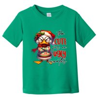 Too Cute For An Ugly Sweater Funny Sarcastic Grumpy Duck Christmas Toddler T-Shirt