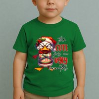 Too Cute For An Ugly Sweater Funny Sarcastic Grumpy Duck Christmas Toddler T-Shirt