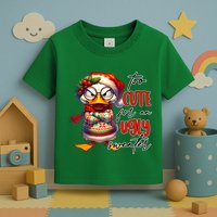Too Cute For An Ugly Sweater Funny Sarcastic Grumpy Duck Christmas Toddler T-Shirt