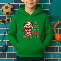 Too Cute For An Ugly Sweater Funny Sarcastic Grumpy Duck Christmas Kids Hoodie