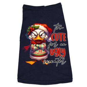 Too Cute For An Ugly Sweater Funny Sarcastic Grumpy Duck Christmas Doggie Tank