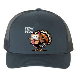 Thanksgiving Cat Funny Fake Cat Meow Thanksgiving Turkey Yupoong Adult 5-Panel Trucker Hat