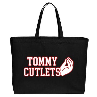 Tommy Cutlets Football Quarterback Ny Italian Hand Gesture Cotton Canvas Jumbo Tote