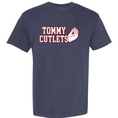 Tommy Cutlets Football Quarterback Ny Italian Hand Gesture Garment-Dyed Heavyweight T-Shirt