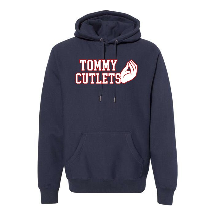 Tommy Cutlets Football Quarterback Ny Italian Hand Gesture Premium Hoodie