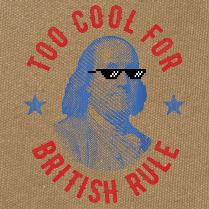 Too Cool For British Rule Funny Ben Benjamin Franklin 4th Of July Cotton Canvas Backpack