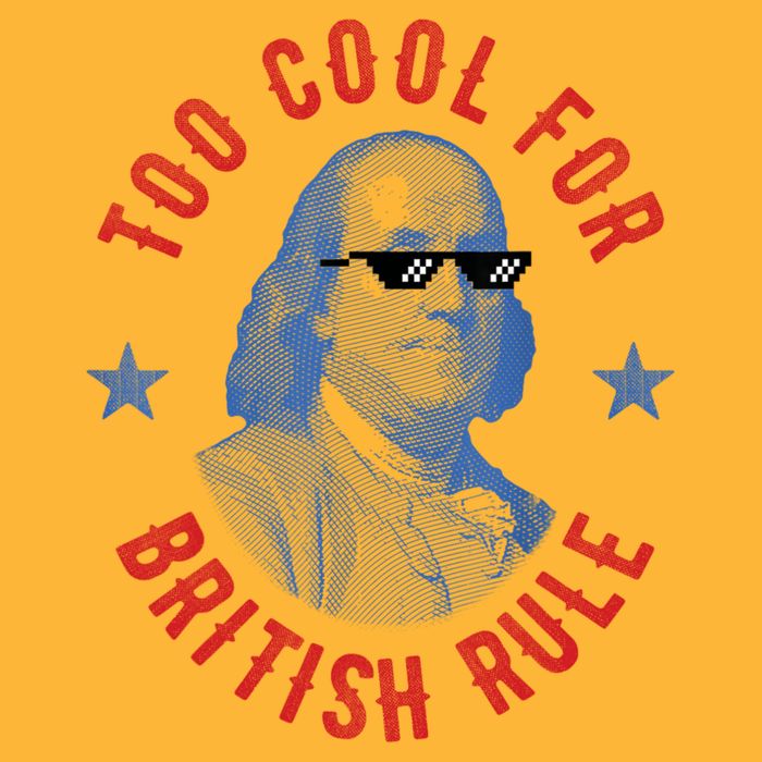 Too Cool For British Rule Funny Ben Benjamin Franklin 4th Of July Pom Pom 12in Knit Beanie