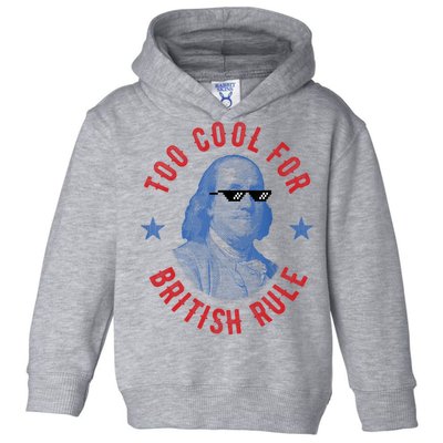 Too Cool For British Rule Funny Ben Benjamin Franklin 4th Of July Toddler Hoodie