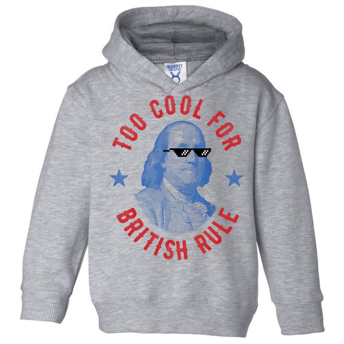 Too Cool For British Rule Funny Ben Benjamin Franklin 4th Of July Toddler Hoodie