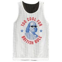 Too Cool For British Rule Funny Ben Benjamin Franklin 4th Of July Mesh Reversible Basketball Jersey Tank