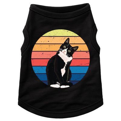 Tuxedo Cat Gift Retro Colors For Animal Lovers Doggie Tank
