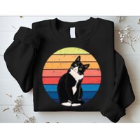 Tuxedo Cat Gift Retro Colors For Animal Lovers Sweatshirt