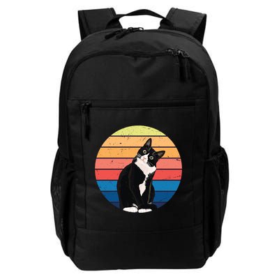 Tuxedo Cat Gift Retro Colors For Animal Lovers Backpack