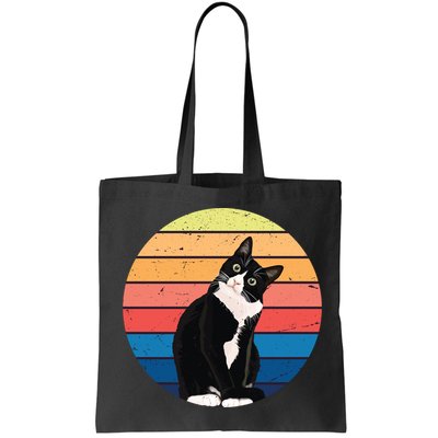 Tuxedo Cat Gift Retro Colors For Animal Lovers Bag